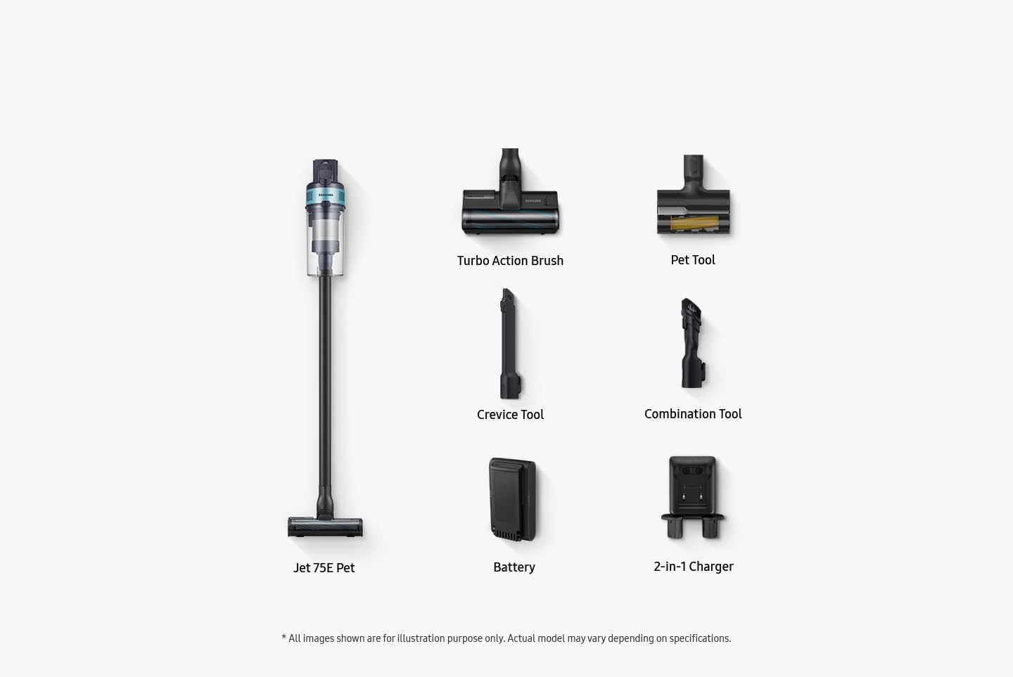 Samsung Aspiradora Cable Jet 75E Pet 200W, con Cepillo para Mascotas VS20B75AGR5/WA
