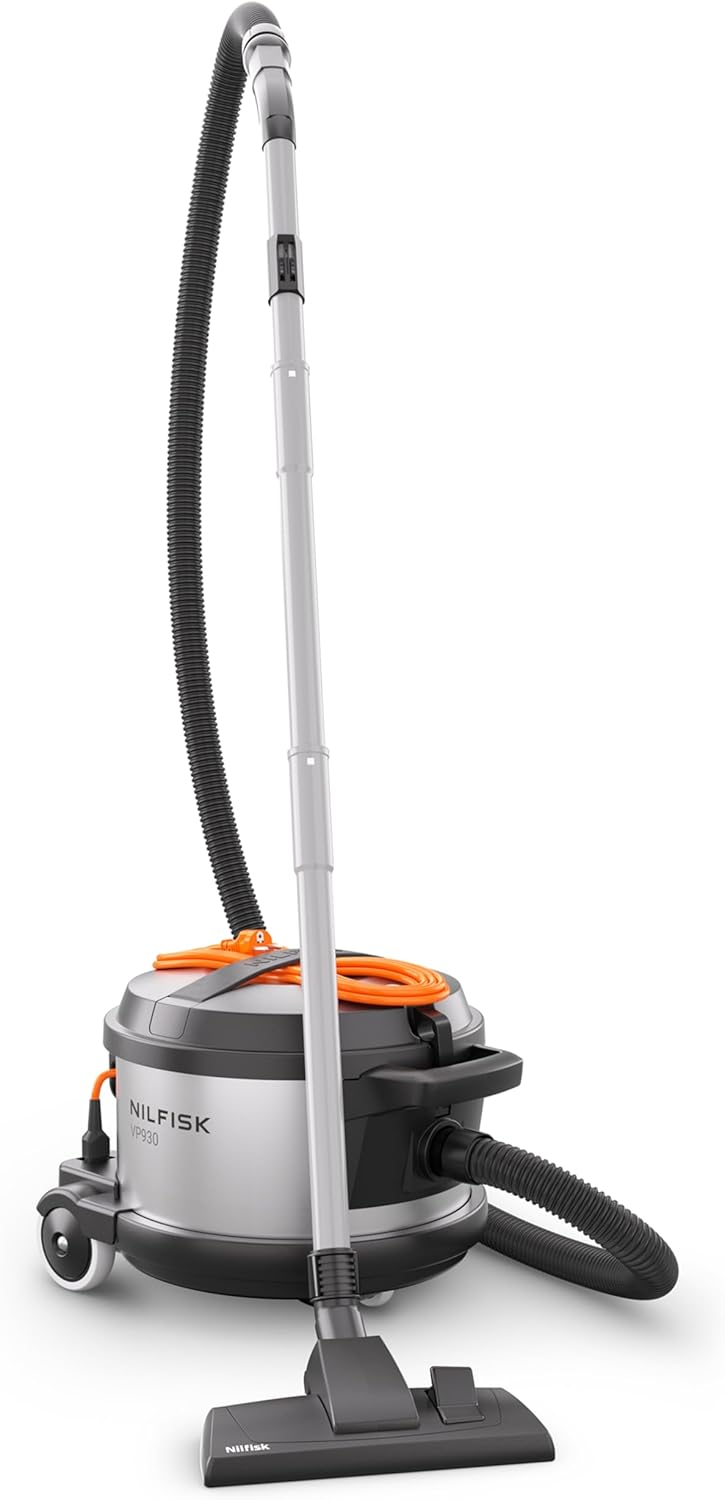 Nilfisk Silber VP930 Pro HEPA S2 EU Aspirador Profesional, Filtro HEPA, Aspirador con Cable de alimentación extraíble, Aspirador, Aspirador seco 107420633, Plateado