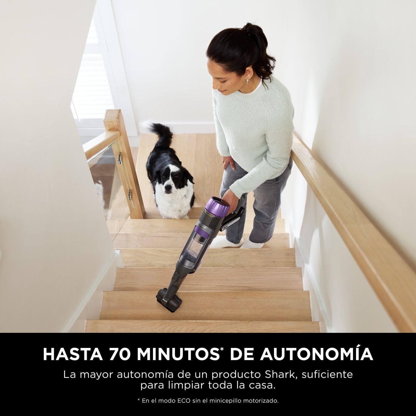Shark PowerDetect Clean & Empty Aspiradora sin cable, DuoClean Detect, limpieza inversa, base de autovaciado de 2 l, Anti-Hair Wrap Plus, autonomía de 70 min, cepillos multisuperficie, gris, IP3251EUT