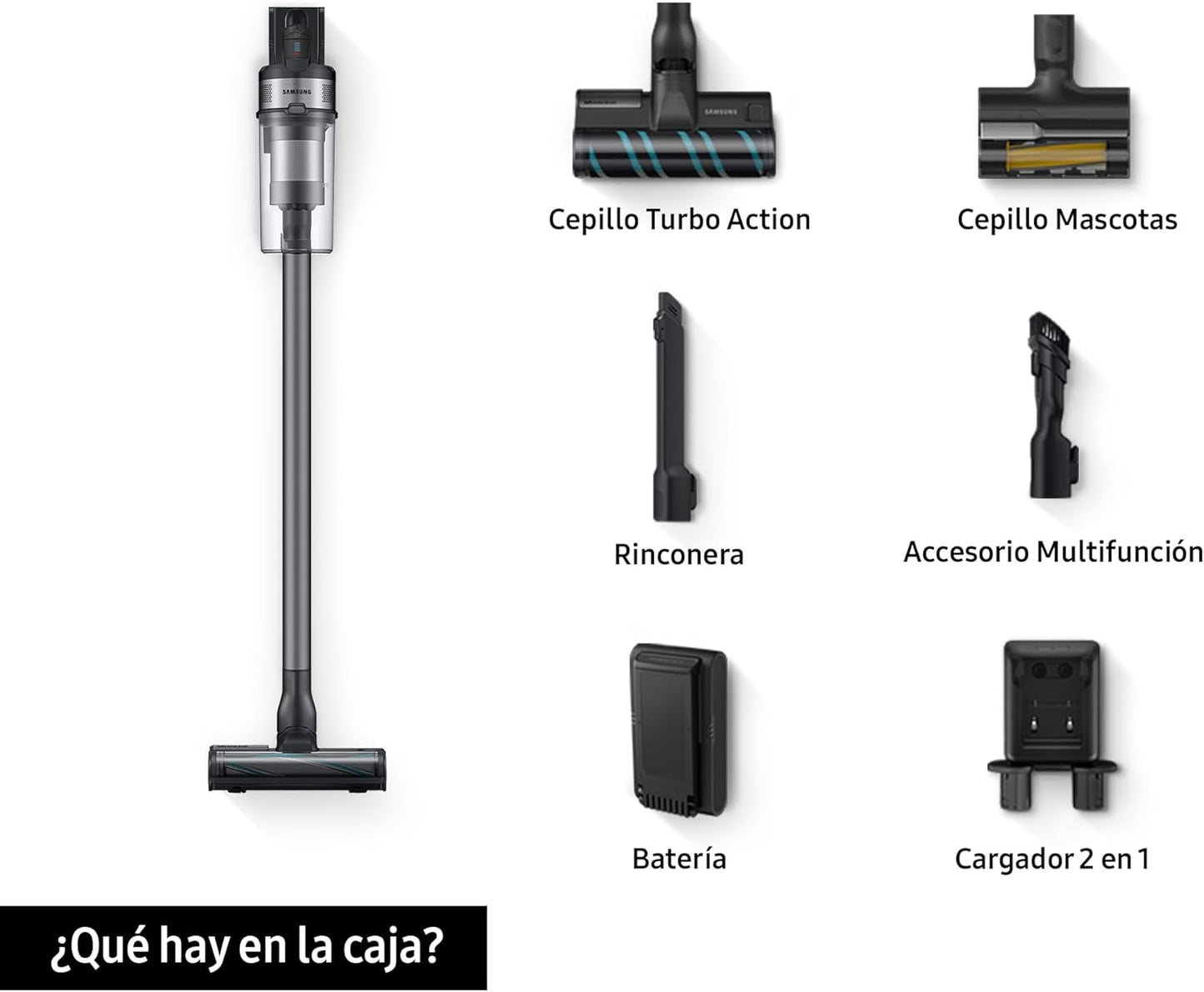 Samsung Aspiradora Cable Jet 75E Pet 200W, con Cepillo para Mascotas VS20B75AGR5/WA