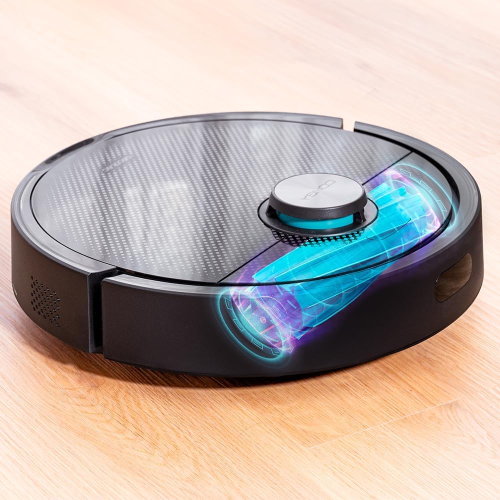 Cecotec Robot Aspirador y Friegasuelos Conga 15090 SpinArm Home&Wash. 8000Pa, App, Navegación Láser, Base Autovaciado con Tanques de Polvo y Agua, Limpieza-Secado de Mopas, Cepillo Silicona y Mopas