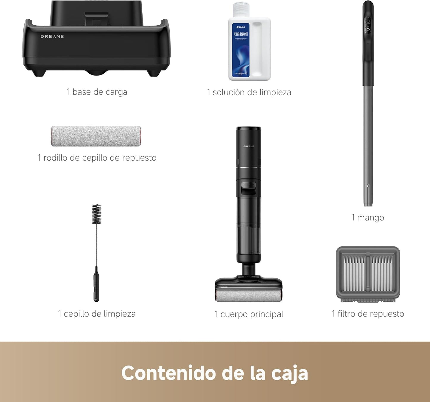 DREAME H12 Pro FlexReach Aspirador en Seco y Húmedo, Alcance Plano de 180°, Secado Durante 5 Min, 18 kPa de Succión, Lavado en Caliente a 90 °C, Limpieza de Borde a Borde, Limpieza de 50 Minutos