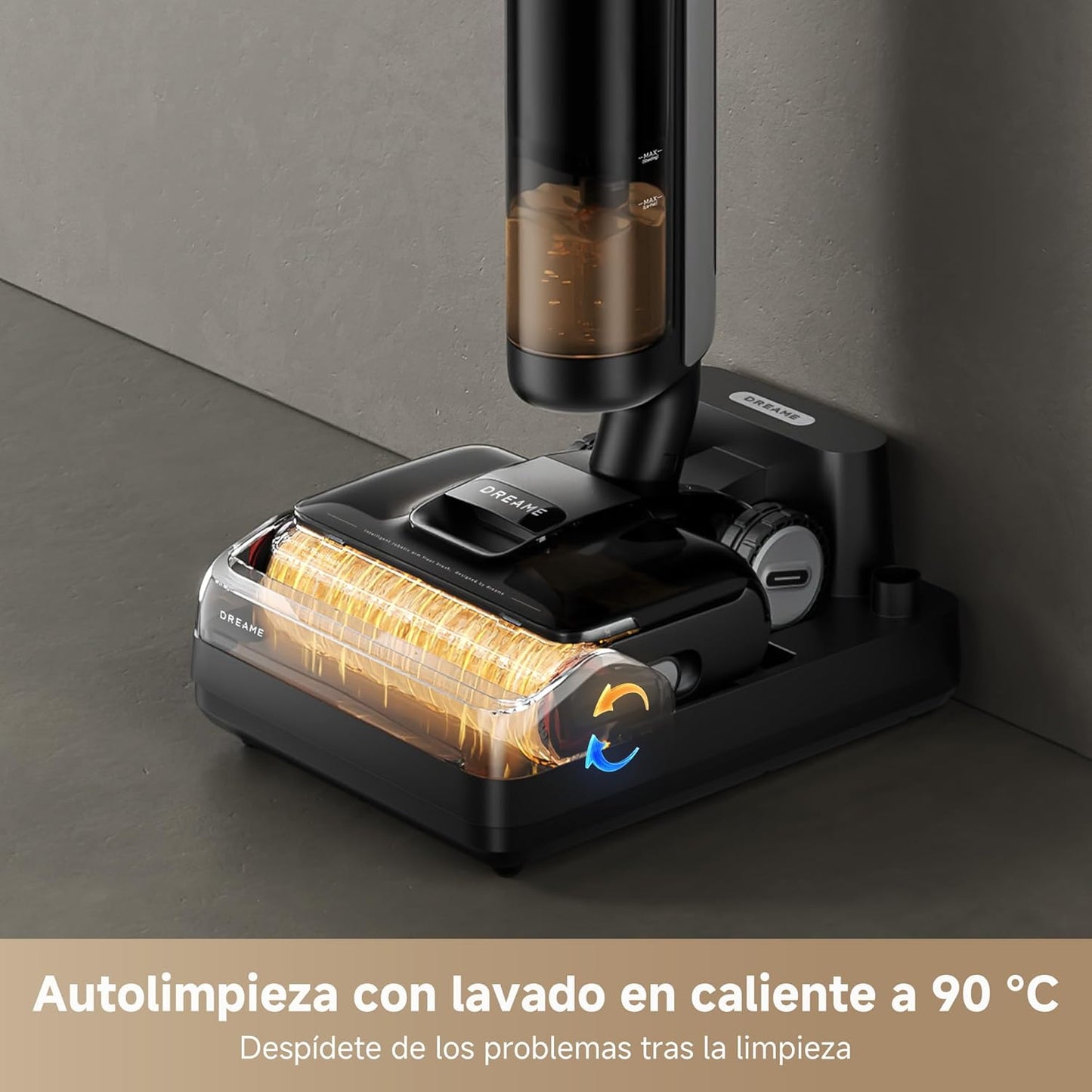 DREAME H12 Pro FlexReach Aspirador en Seco y Húmedo, Alcance Plano de 180°, Secado Durante 5 Min, 18 kPa de Succión, Lavado en Caliente a 90 °C, Limpieza de Borde a Borde, Limpieza de 50 Minutos