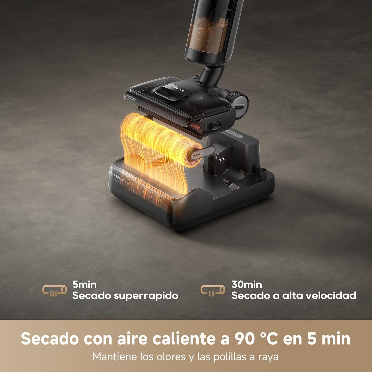 DREAME H12 Pro FlexReach Aspirador en Seco y Húmedo, Alcance Plano de 180°, Secado Durante 5 Min, 18 kPa de Succión, Lavado en Caliente a 90 °C, Limpieza de Borde a Borde, Limpieza de 50 Minutos