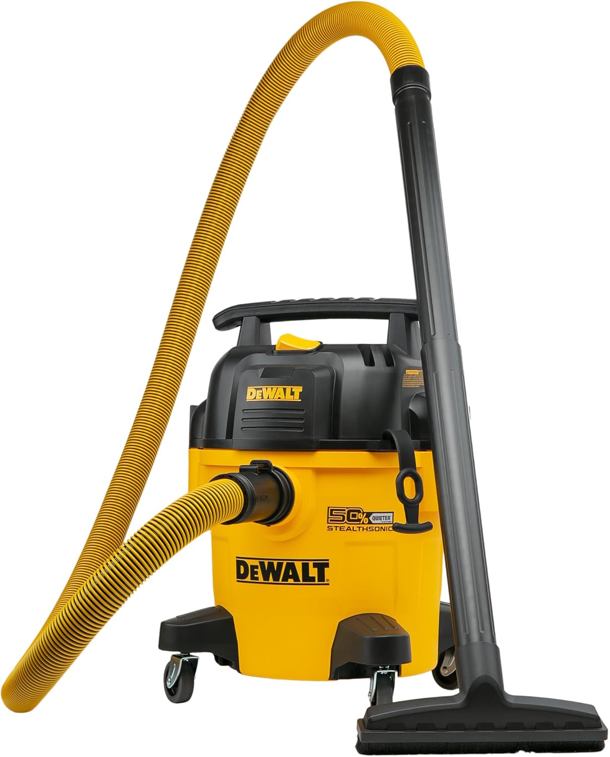 DEWALT Shop Vacuum DXV05P-QTB Aspiradora de 5 galones 4 HP STEALTHSONIC Aspiradora de tienda ultra silenciosa de polietileno con potente succión para garaje, lugar de trabajo y taller
