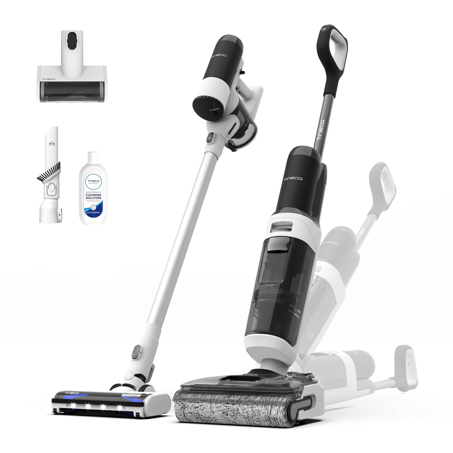Tineco Floor One Stretch S6 Aspiradora en Seco y Húmedo, Aspirador Vertical,Posición Plana de 180°, Diseño Compacto de 13 cm, Autolimpieza Flashdry a 70 °C en 5 Minutos, Limpieza por Las Tres Caras
