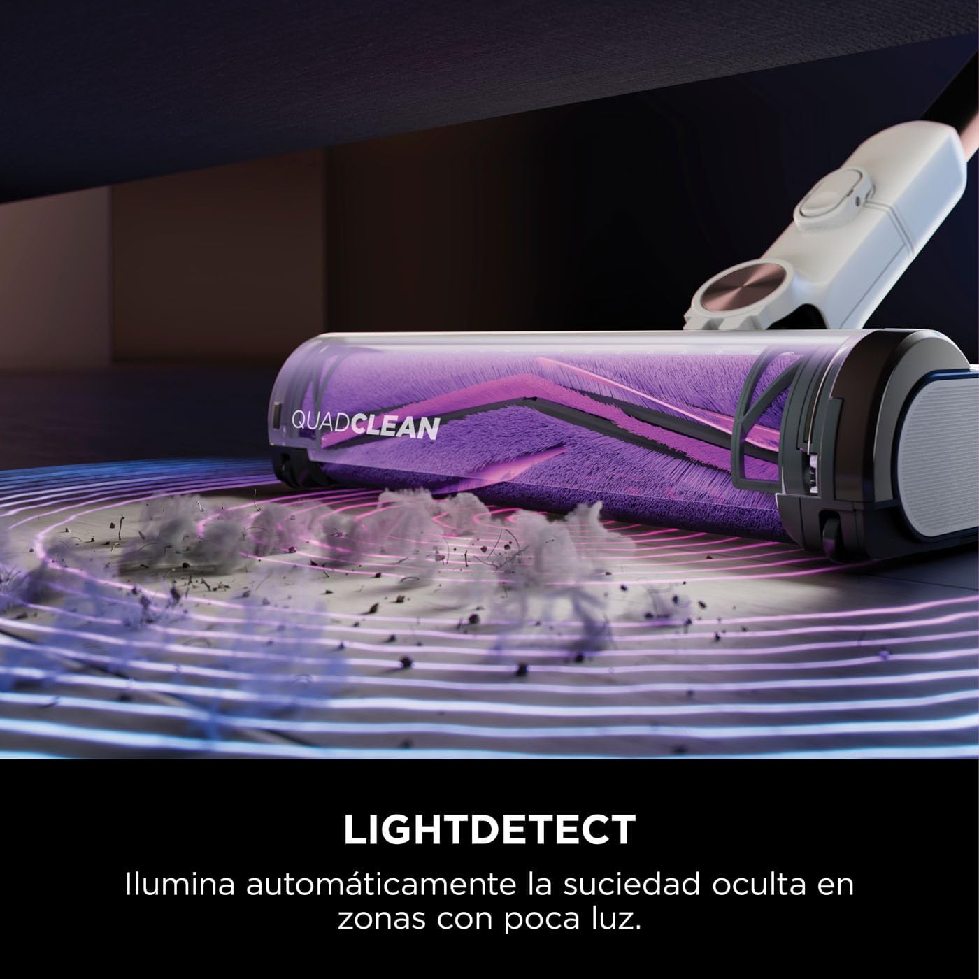 Shark Detect Pro Aspiradora sin Cable, 60 min autonomía, Sistema de Vaciado automático (2 litros de Capacidad), Ligera y Flexible, Anti Hair Wrap, Boquilla Estrecha, Blanco/Bronce, IW3611EUN