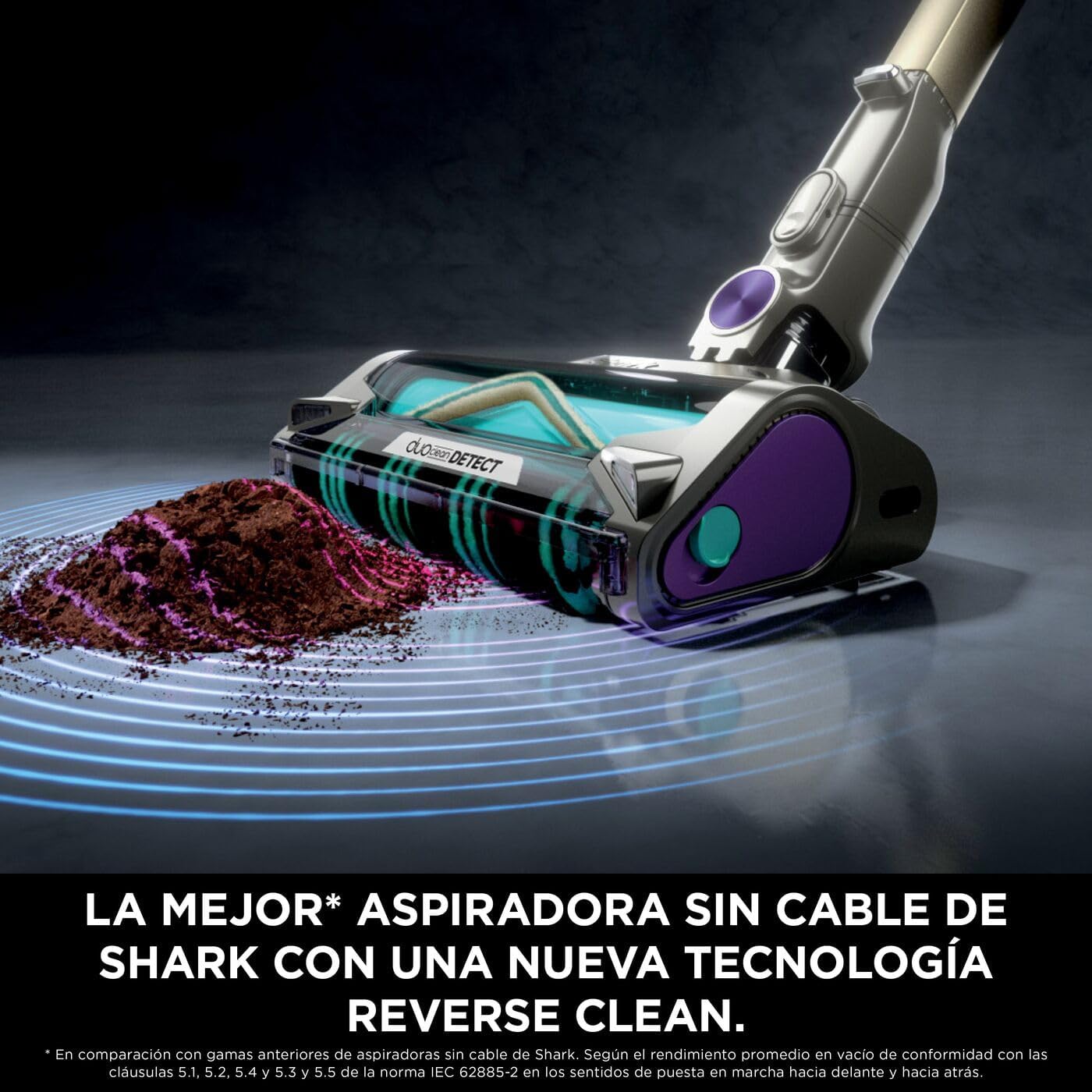 Shark PowerDetect Clean & Empty Aspiradora sin cable, DuoClean Detect, limpieza inversa, base de autovaciado de 2 l, Anti-Hair Wrap Plus, autonomía de 70 min, cepillos multisuperficie, gris, IP3251EUT