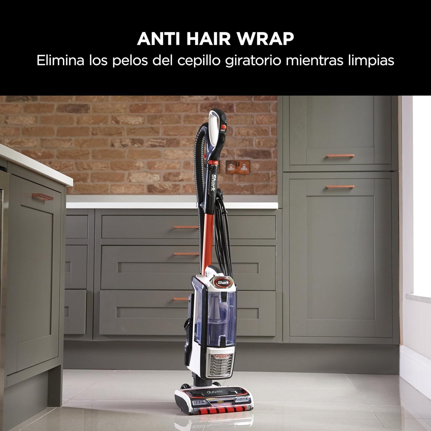 Shark Aspiradora con cable de 0,83 l, Anti Hair Wrap, DuoClean, Powered Lift Away, boquilla para tapicería, boquilla estrecha, cepillo para polvo, cable 8 metros, gris oscuro/naranja, NZ801EU