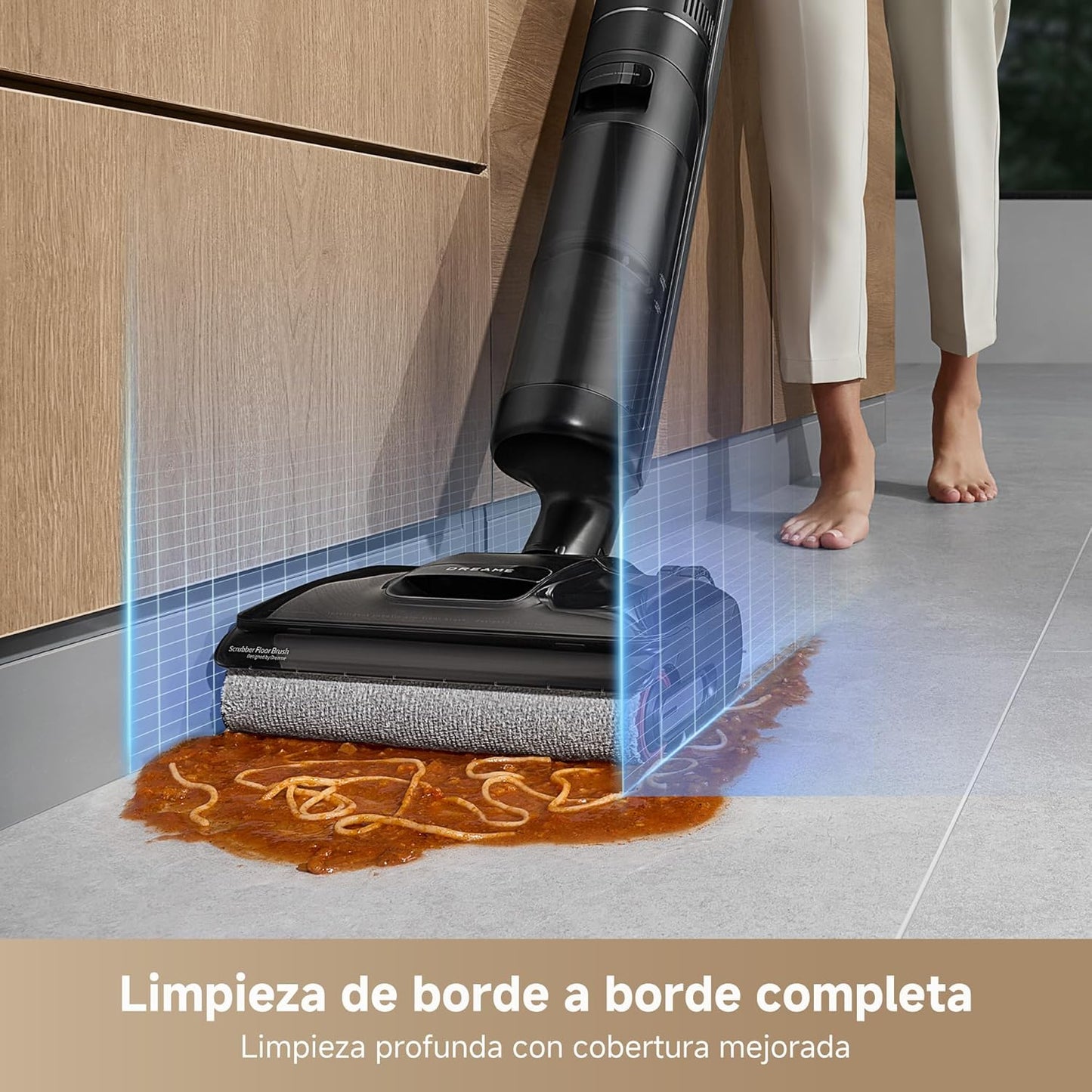 DREAME H12 Pro FlexReach Aspirador en Seco y Húmedo, Alcance Plano de 180°, Secado Durante 5 Min, 18 kPa de Succión, Lavado en Caliente a 90 °C, Limpieza de Borde a Borde, Limpieza de 50 Minutos