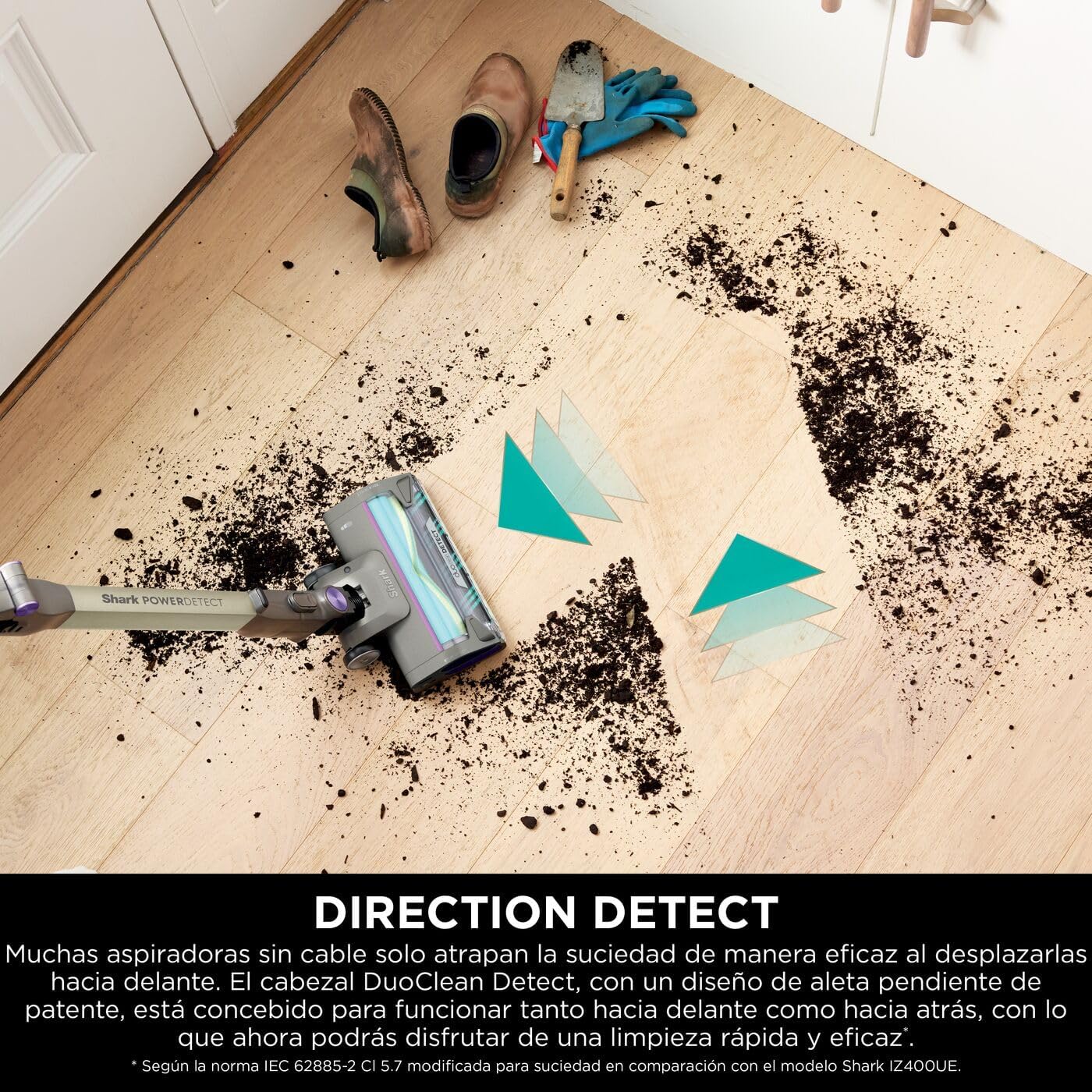 Shark PowerDetect Clean & Empty Aspiradora sin cable, DuoClean Detect, limpieza inversa, base de autovaciado de 2 l, Anti-Hair Wrap Plus, autonomía de 70 min, cepillos multisuperficie, gris, IP3251EUT