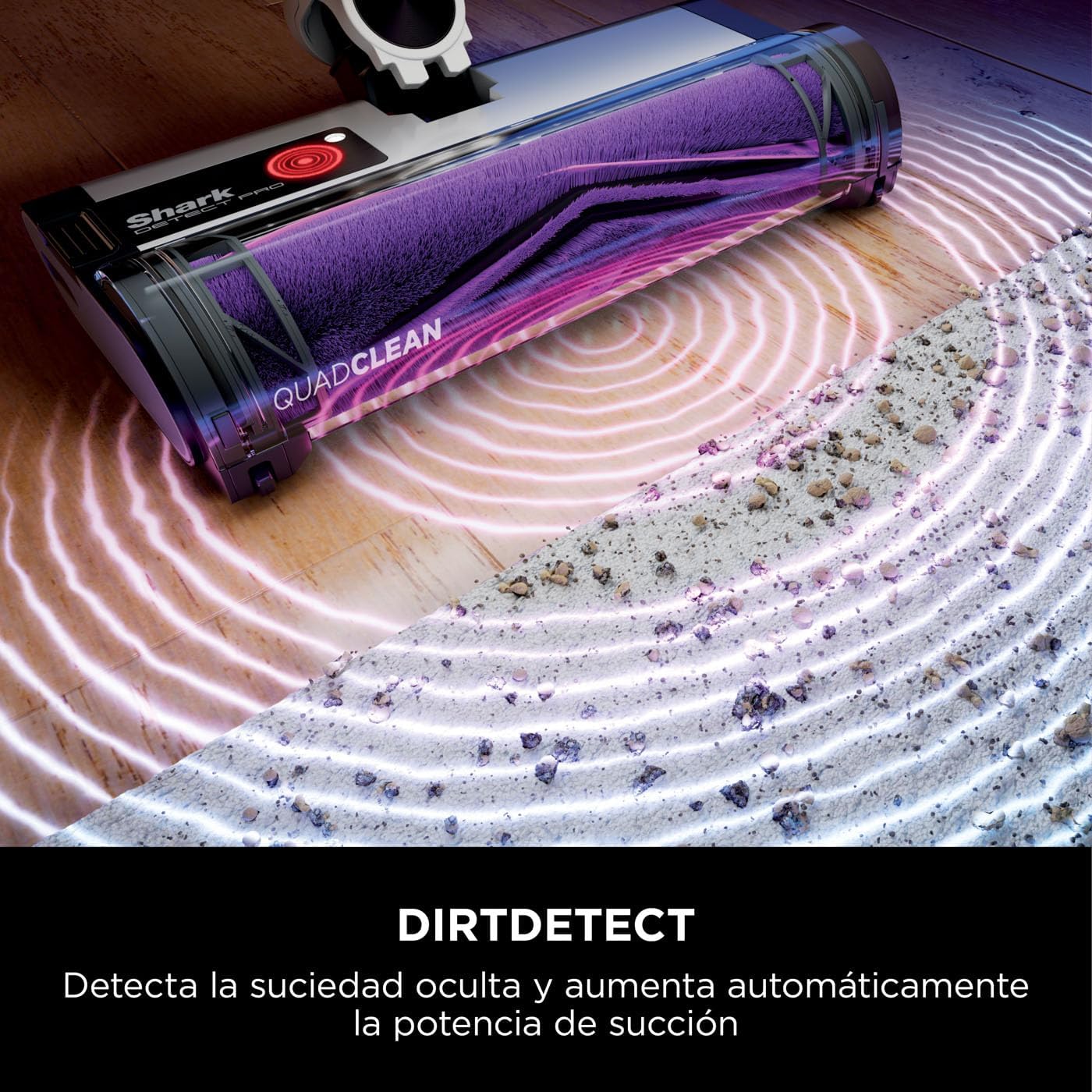 Shark Detect Pro Aspiradora sin Cable, 60 min autonomía, Sistema de Vaciado automático (2 litros de Capacidad), Ligera y Flexible, Anti Hair Wrap, Boquilla Estrecha, Blanco/Bronce, IW3611EUN