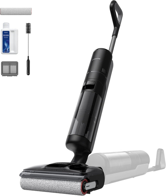 DREAME H12 Pro FlexReach Aspirador en Seco y Húmedo, Alcance Plano de 180°, Secado Durante 5 Min, 18 kPa de Succión, Lavado en Caliente a 90 °C, Limpieza de Borde a Borde, Limpieza de 50 Minutos