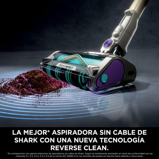 Shark PowerDetect Clean & Empty Aspiradora sin cable, DuoClean Detect, limpieza inversa, base de autovaciado de 2 l, Anti-Hair Wrap Plus, autonomía de 70 min, cepillos multisuperficie, gris, IP3251EUT